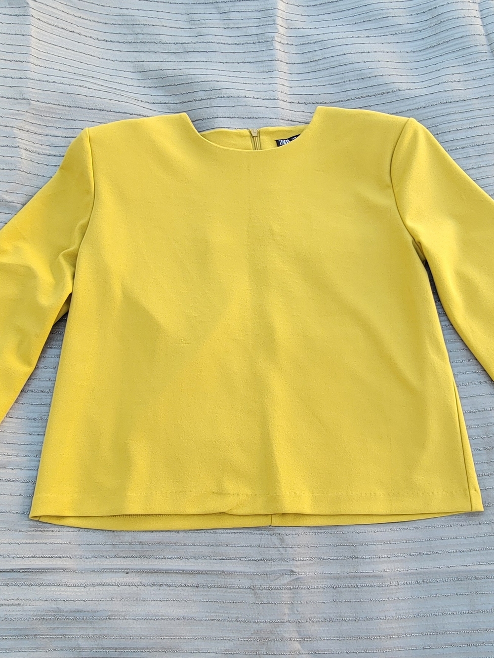 Zara Yellow Long-Sleeve Crewneck Top